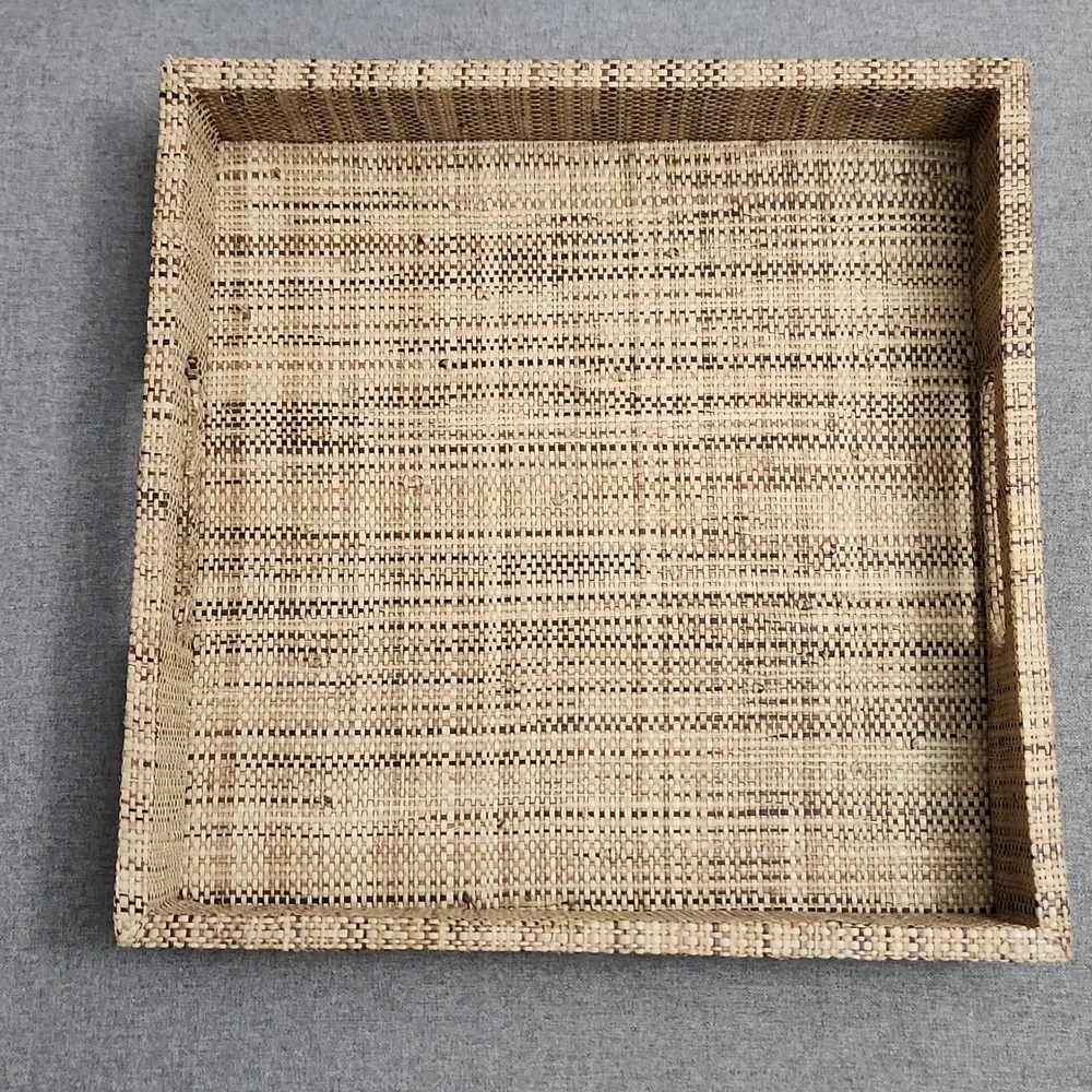 West Elm Square Raffia Tray